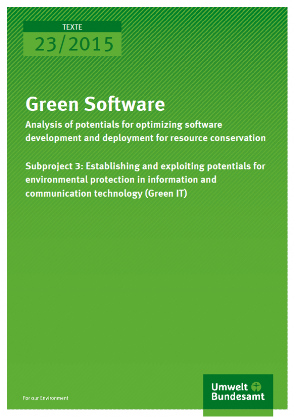 Cover Texte 23/2015 Green Software
