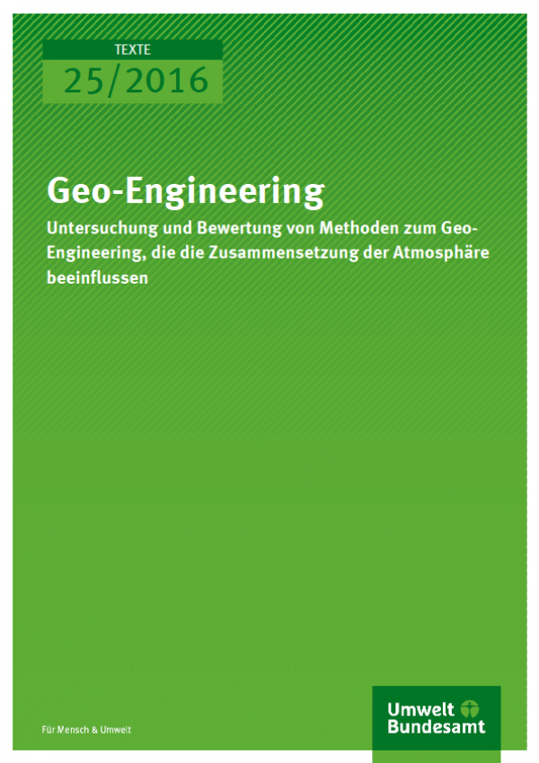 Cover Texte 25/2016 Geo-Engineering