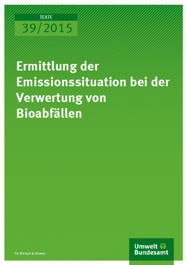 Cover Texte 39/2015 Ermittlung der Emissionssituation bei der Verwertung von Bioabfällen