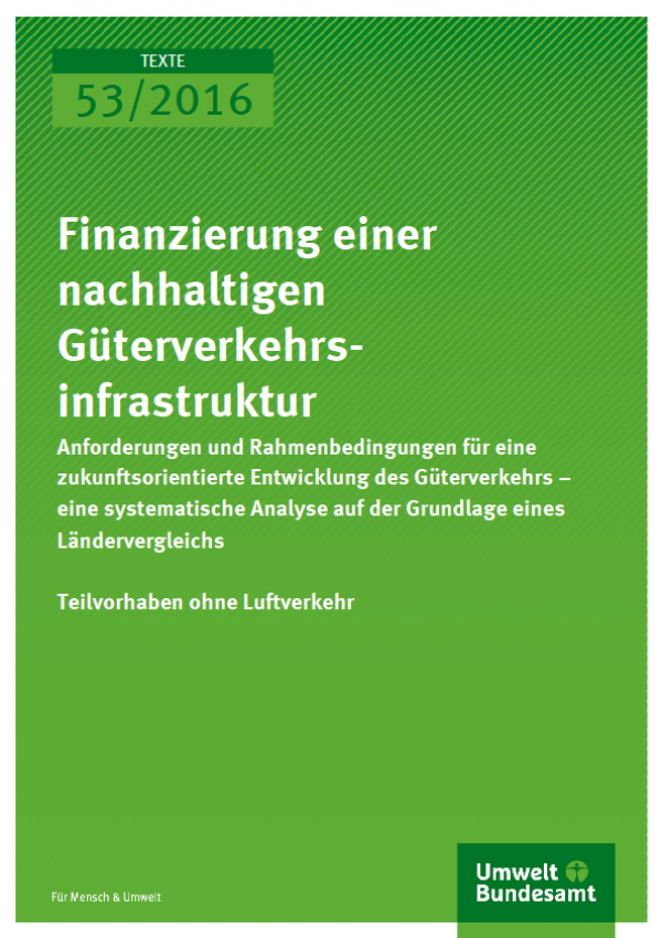 Cover Texte 53/2016 Finanzierung einer nachhaltigen Güterverkehrsinfrastruktur