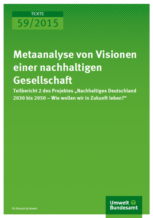 Cover Texte 59/2015 Metaanalyse von Visionen einer nachhaltigen Gesellschaft