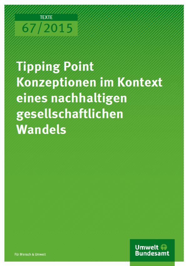 Cover Texte 67/2015 Tipping Point Konzeptionen im Kontext eines nachhaltigen gesellschaftlichen Wandels