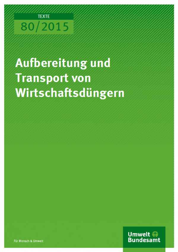 Cover Texte 80/2015 Aufbereitung und Transport von Wirtschaftsdüngern