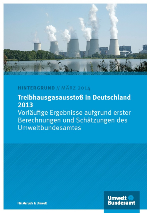 Cover Treibhausgasausstoß in Deutschland 2013