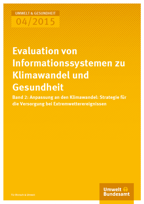 Cover U&G 04/2015 Evaluation von Informationssystemen zu Klimawandel und Gesundheit Band 2