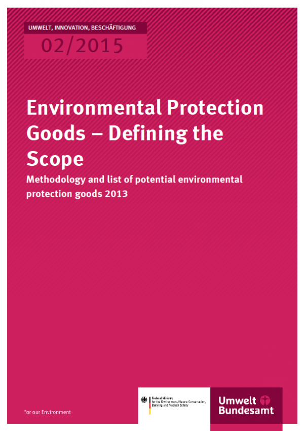 Environmental Protection Goods Defining The Scope Umweltbundesamt