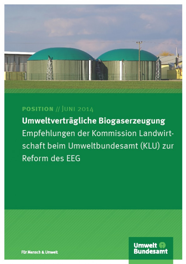 Cover Umweltverträgliche Biogaserzeugung