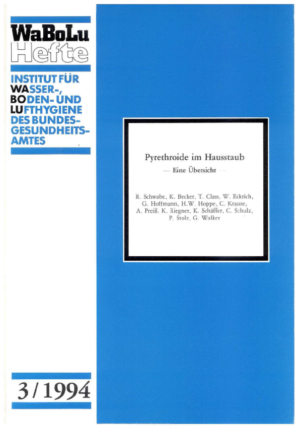 Cover WaBoLu 3/1994 Pyrethroide im Hausstaub