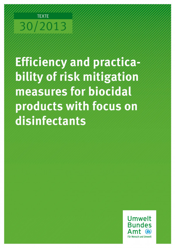 Publikation:Efficiency and practicability of risk mitigation measures for biocidal products with focus on disinfectants