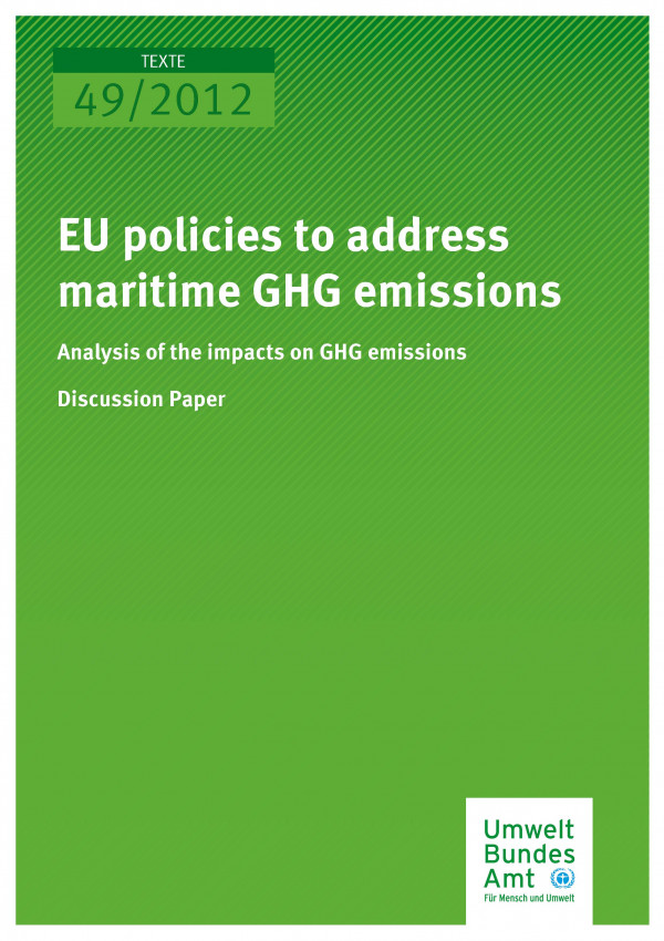 Publikation:EU policies to address maritime GHG emissions - Analysis of the impacts on GHG emissions - Discussion Paper