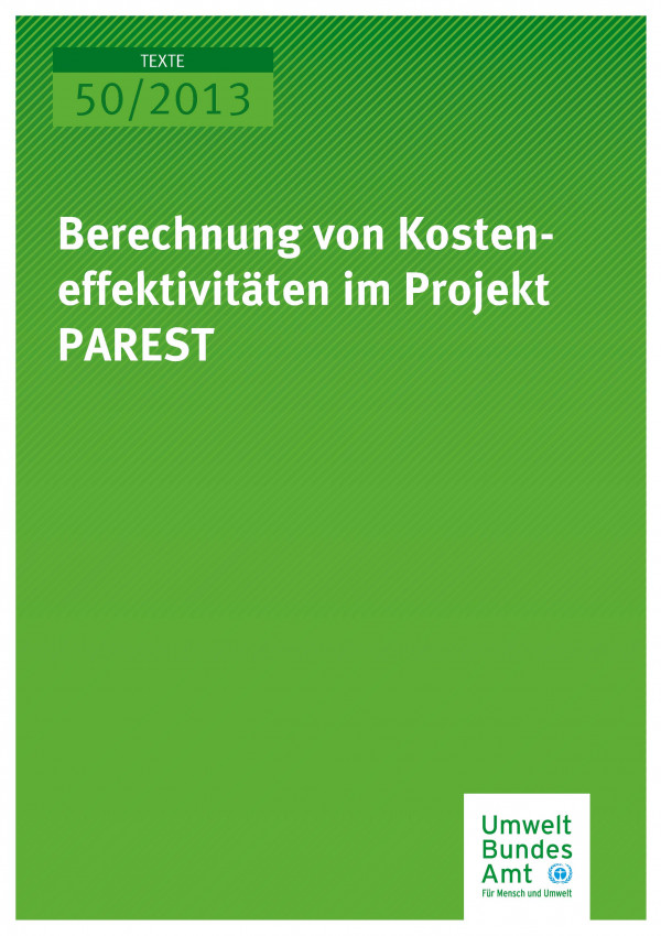 Cover 50/2013 Berechnung von Kosteneffektivitäten im Projekt PAREST