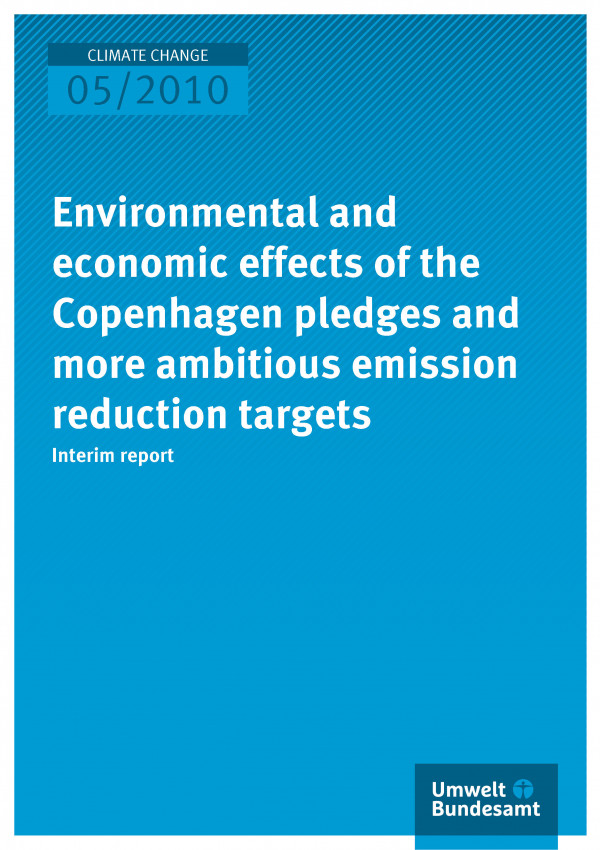 Publikation:Environmental and economic effects of the Copenhagen pledges and more ambitious emission reduction targets