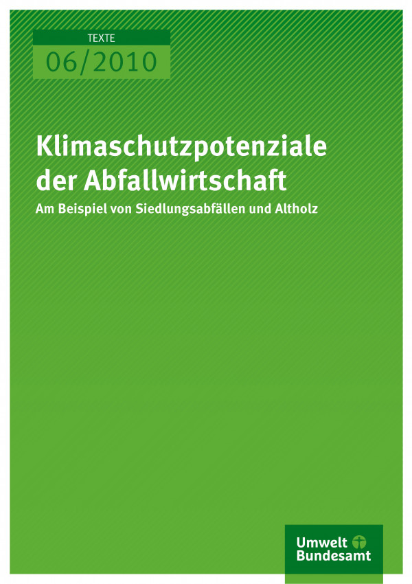 Publikation:Klimaschutzpotenziale der Abfallwirtschaft - Am Beispiel von Siedlungsabfällen und Altholz