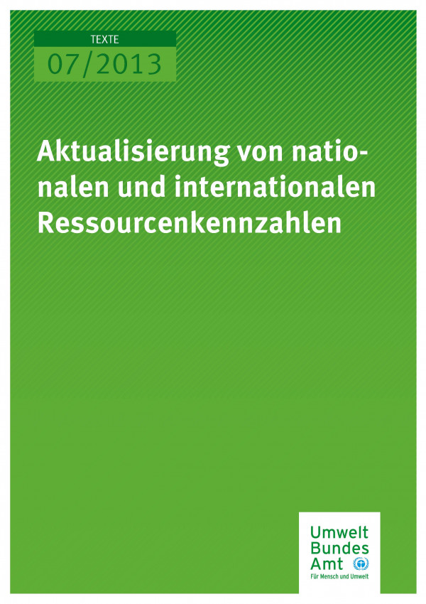 Publikation:Aktualisierung von nationalen und internationalen Ressourcenkennzahlen