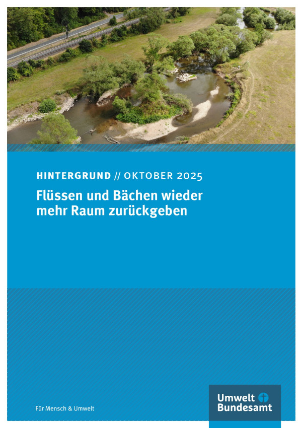Luftbild von einem Fluss im Grünen entlang einer Straße