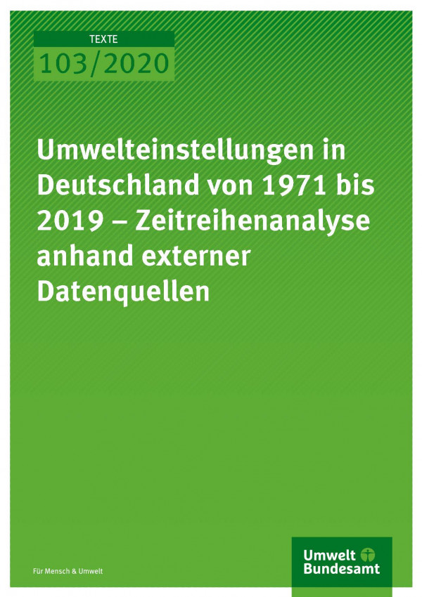 Cover_TEXTE_103-2020_Umwelteinstellungen in Deutschland von 1971 bis 2019