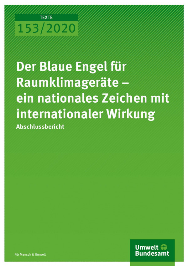 Cover_TEXTE_153-2020_Der Blaue Engel für Raumklimageräte