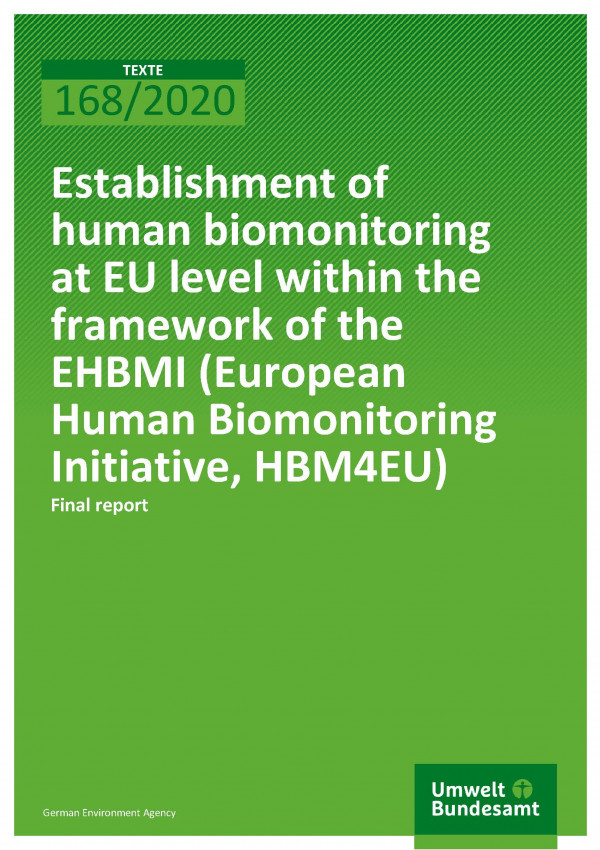 Cover_TEXTE_168-2020_Establishment of human biomonitoring at EU level within the framework of the EHBMI