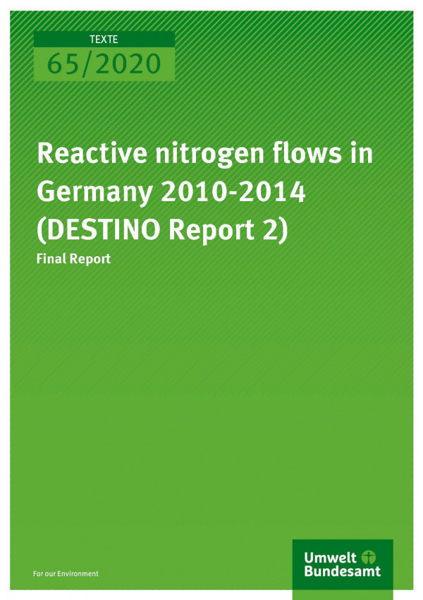 Cover TEXTE 2020 65 Reactive nitrogen flows in Germany 2010-2014