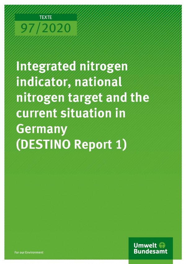 Cover_TEXTE_97-2020_Integrated nitrogen indicator, national nitrogen target and the current situation in Germany DESTINO Report 1
