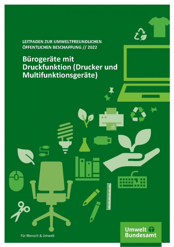 grüne Icons von Büromaterialien