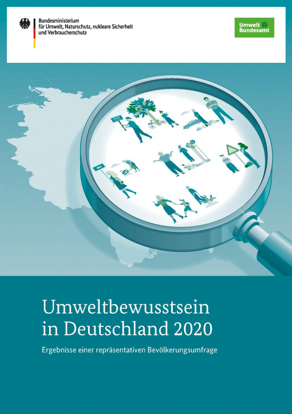 Titelseite mit Grafik - Lupe über Deutschland