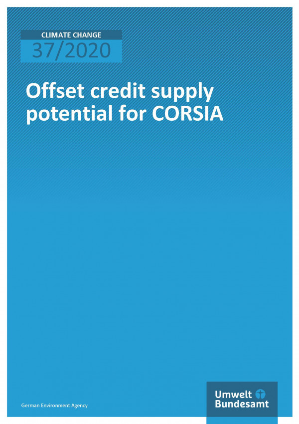 Cover of publication Climate Change 37/2020 Offset credit supply potential for CORSIA