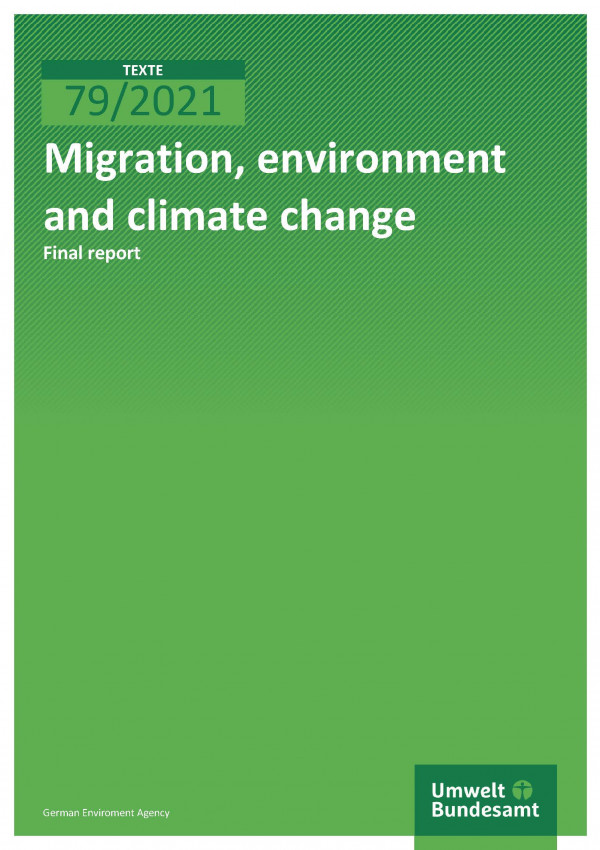 Cover of publication TEXTE 79/2021 Migration, environment and climate change