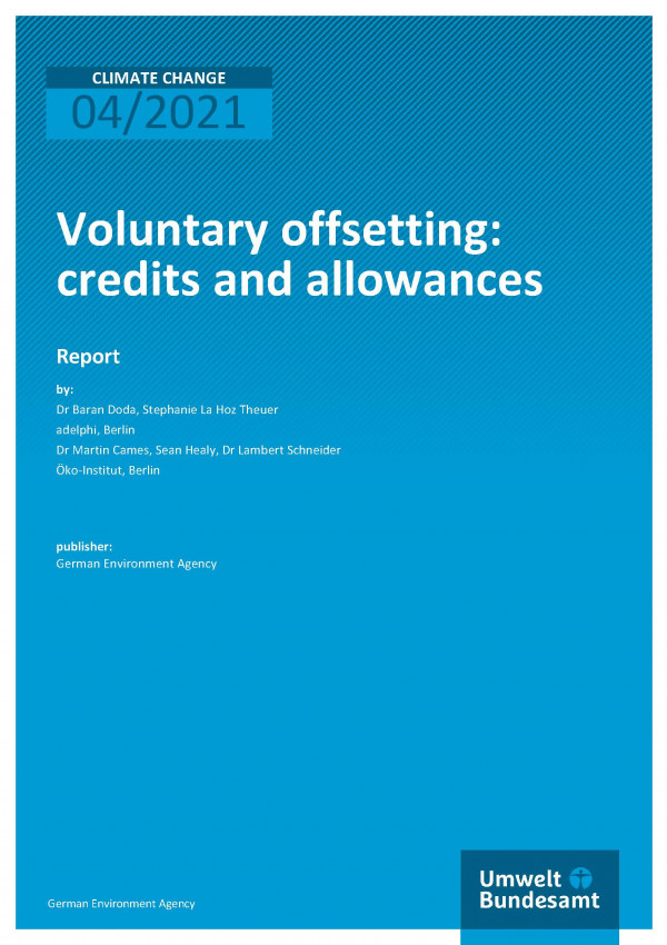 Cover of publication Climate Change 04/2021 Voluntary offsetting: credits and allowances