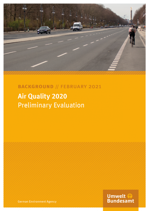 Cover of publication Background paper February 2021 Air quality 2020: Preliminary Evaluation