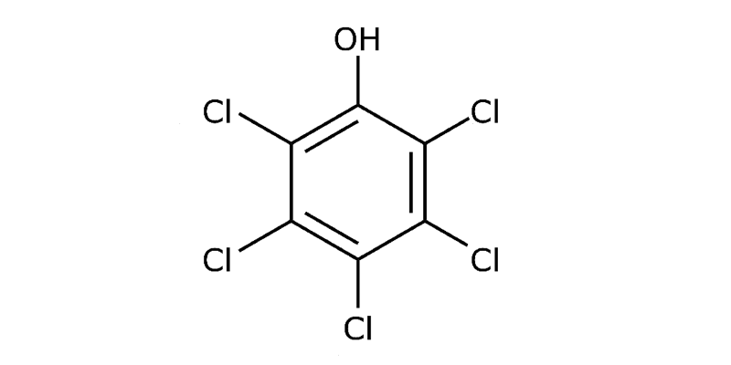 Strukturformel von Pentachlorphenol