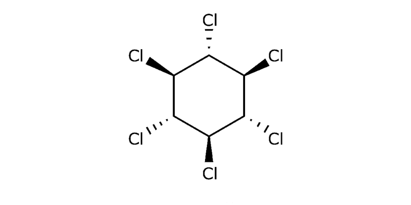 Strukturformel von Beta-Hexachlorcyclohexan