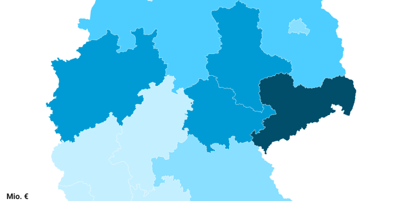 Karte: Höhe der Kohäsionsförderung 2021 - 2027