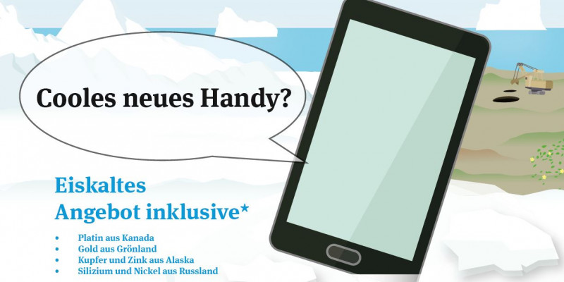 Handy in Eisscholle