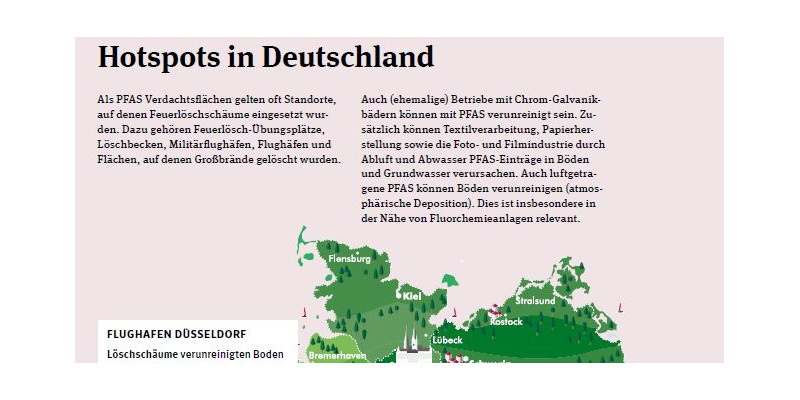 Karte mit den PFAS-Hotspots.