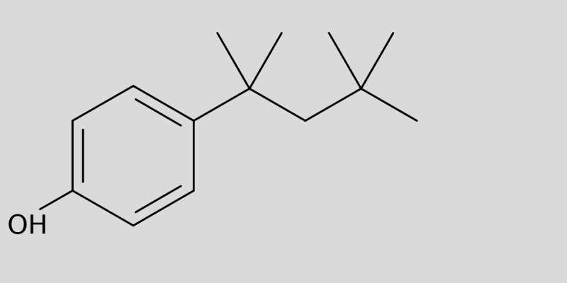 Strukturformel von 4-tert-Octylphenol