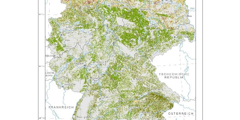 Abbildung 2: Potentielle Erosionsgefährdung durch Wind auf ackerbaulich genutzten Standorten 
