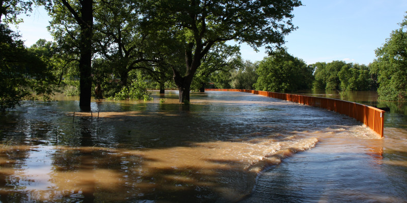 Flooded elbe river near Dessau