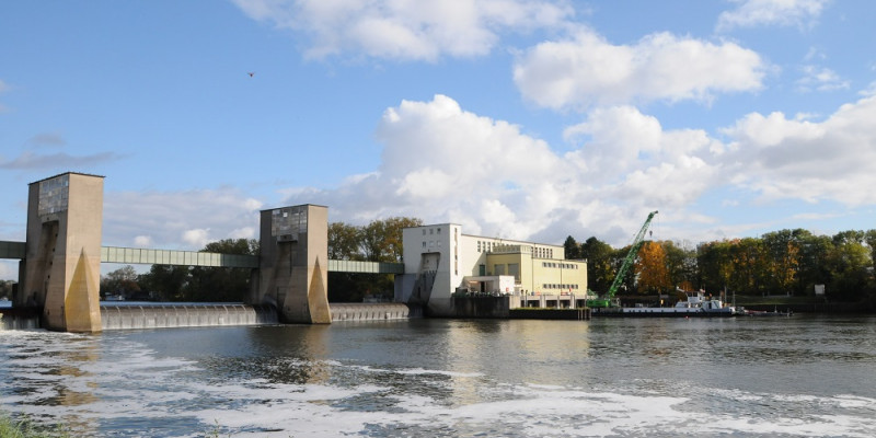 An der Wasserkraftanlage Eddersheim führt das Umweltbundesamt derzeit ein Turbinenmonitoring durch.