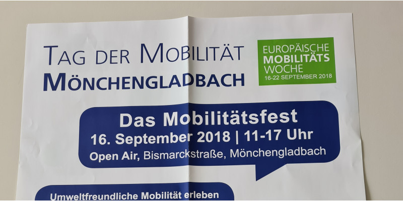 Poster zum Mobilitätsfest während der EMW in Mönchengladbach (mit vielen Unterstützern)