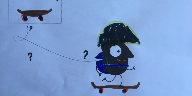 Edgar fährt Skateboard