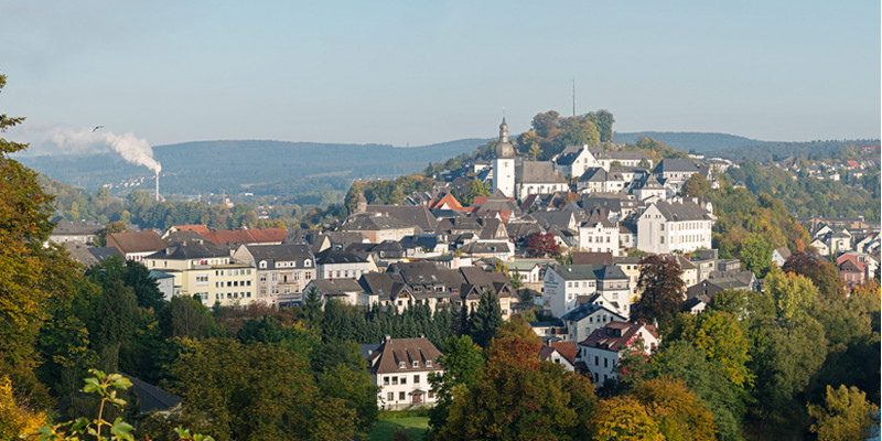 Blick auf die Altstadt von Alt-Arnsberg, die auf einem kleinen Hügel liegt