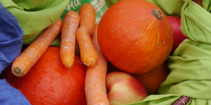 Vegetables in a basket.