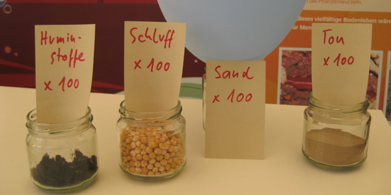 Photo illustrating the different particle sizes of soil.