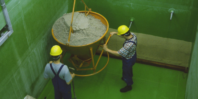 An experimental pond with sand filling