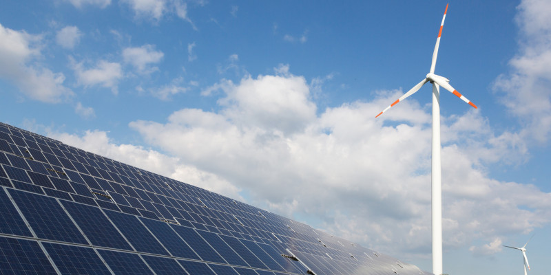 wind turbine and solar panel