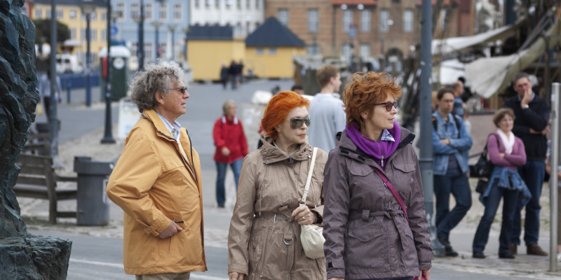 pedestrians in a city