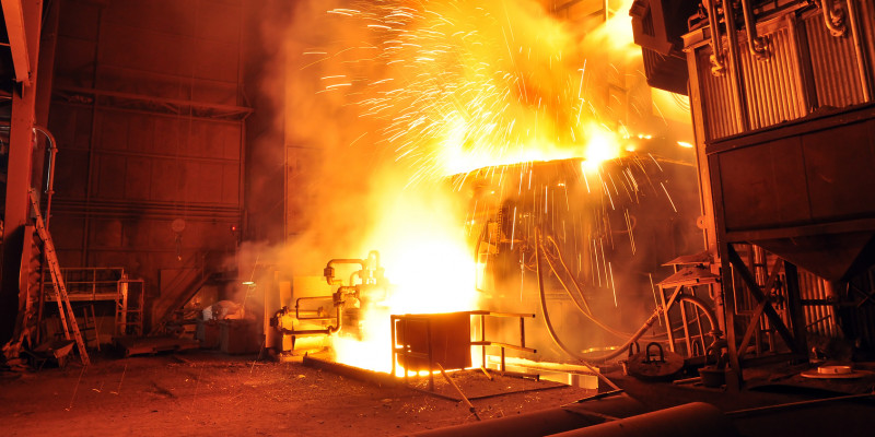 furnace with fire