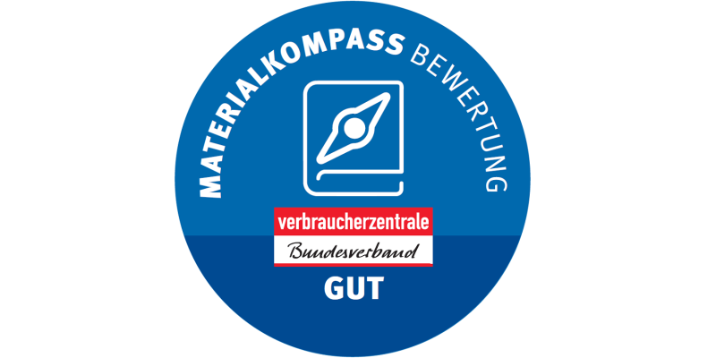Qualitätssiegel für Lehrmaterialien des Materialkompasses des vzbv in der Kategorie „gut“