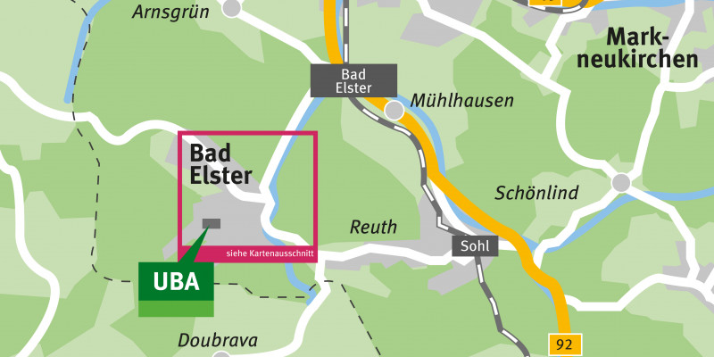 Lageplan Standort des Umweltbundesamtes in Bad Elster